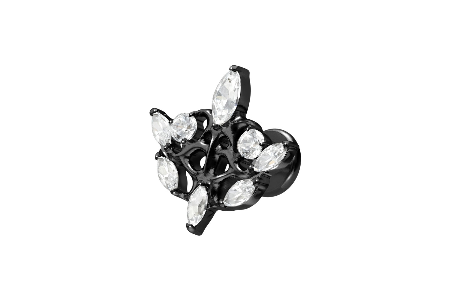 Titan Labret Piercing mit Innengewinde GOTISCHES DESIGN